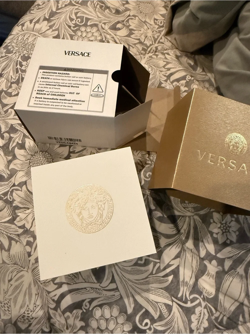 Versace Silver Bracelet Watch with Green Dial and Gold Accents